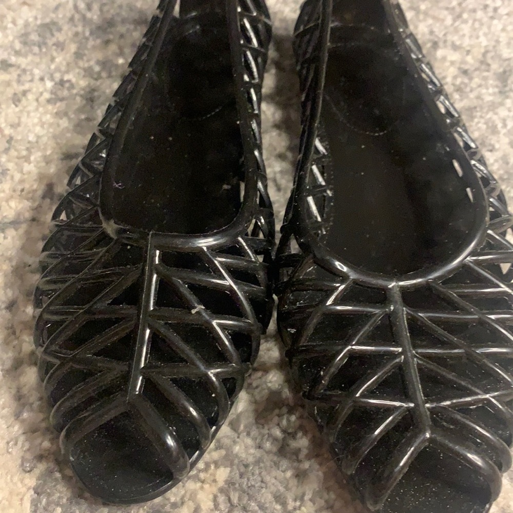 Jelly sandals.